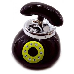 Попільничка з кришкою керамічна "Телефон" чорна (12,5х11,5х13 см), K332396 - фото товару