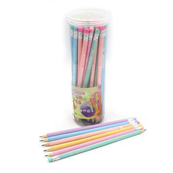 Олівець ч/гр HB Star color "Colors" з гумкою, банка, K2757401OO0690DSCN - фото товару