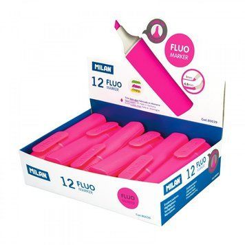 Текстовиділювач флюоресцентний "Fluo" "TM MILAN", рожевий, K2741206OO80039 - фото товару