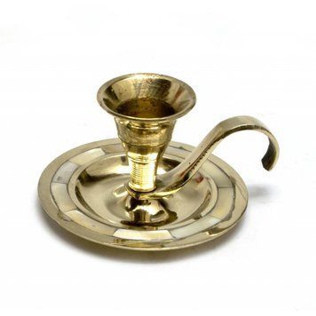 Подсвечник с ручкой бронза с перламутром "Круглый" ( 7.6х6.9х4.8 см), K330001A - фото товара