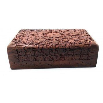 Шкатулка резная розовое дерево (20,5х12,5х6 см), K332538 - фото товару