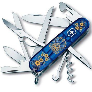 Ніж "Victorinox" Huntsman Ukraine 91мм/15функ/син.прозор /Українські мотиви, 1.3713.T2_T1370u - фото товару
