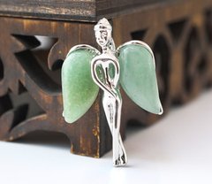 Кулон Ангел з кам'яними крилами вставка Зелений авантюрин, K89080015O2178033246 - фото товару