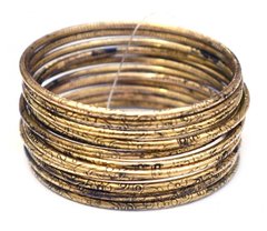 Комплект из 12 браслетов кольцо Дутые желтый метал, K89080080O362834503 - фото товара