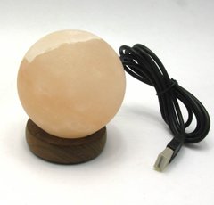 Соляна лампа USB "Куля" (S-02)(10х8х8 см)(12 шт ящ.)(Гімалайська сіль), K325663 - фото товару