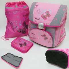 Набір: рюкзак-коробка+мішок для взуття+пенал плоский "Butterfly" (1002886), K2731153OOPREMIUM-B - фото товару