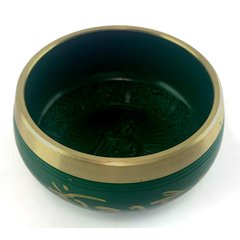 Чаша поющая бронзовая " Будда" зеленая ( 11.5х 10.6х 6 см), K334861 - фото товара