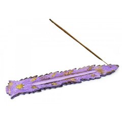 Подставка под благовония "Лист" фиолетовая (26х4х0,5 см), K332599B - фото товару