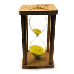 Годинник пісковий в бамбуку "Time is Money" жовті (20 хв) (16,5х10х10 см), K329765D - фото товару