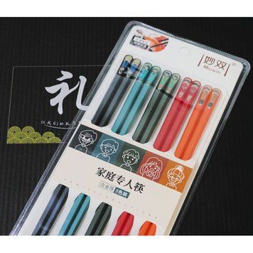 Палочки для еды 5 пар 24см. Пятицветные палочки ногти, K89220020O1807717158 - фото товара