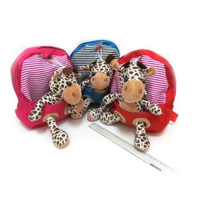 Рюкзак детский с игрушкой "Зверушки" 25*22*6см, 2960 - фото товара
