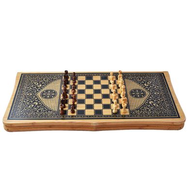 Игровой набор 3в1 нарды шахматы и шашки (62х62 см) В6535, В6535 - фото товара