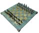 S23BTIR шахи "Manopoulos", "Кікладське мистецтво", латунь, у дерев'яному футлярі, бірюзовий, 44х44см