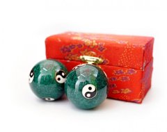 Массажные шары Баодинга пара Эмаль Инь Ян зелёные, K89290016O1137476155 - фото товару