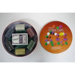 ИГра настольная "Poker-фишки,карты"в металл. Коробке 120 пред., K2708970OO3543 - фото товара