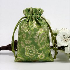 Мешочек сатиновый с орнаментом Зелёные цветы, K89040228O1557472558 - фото товару