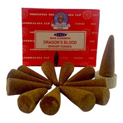 Dragon's Blood Dhoop Cone (Кров Дракона) (Satya) 12 конусів в упаковці, K335022 - фото товару