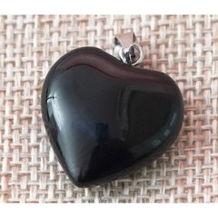Кулон кам'яний Серце Чорний обсидіан 2*0,5*2 см., K89170412O1925783527 - фото товару