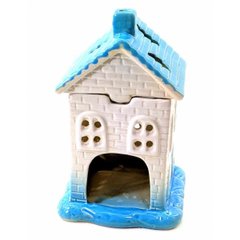 Аромалампа керамическая "Домик" голубая крыша (15х9х10 см)A, K332910A - фото товара