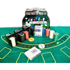 Покерный набор (2 колоды карт,200 фишек,сукно)(25,5х20,5х10 см)(вес фишки 4 гр. d-39 мм), K323716 - фото товара
