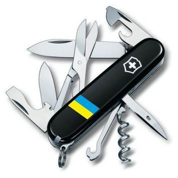Ніж "Victorinox" Climber Ukraine 91мм/14функ/чорн /Прапор України, 1.3703.3_T1100u - фото товару