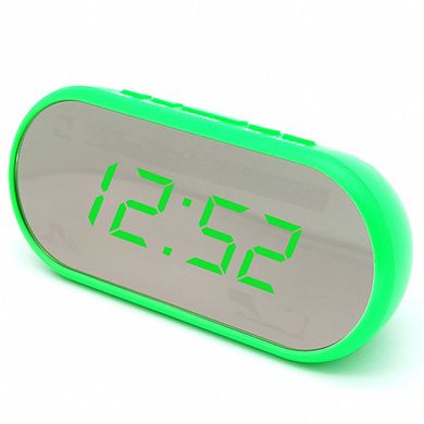 Часы сетевые VST-712Y-4, зеленые, USB, SL7965 - фото товара
