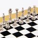 S32BLA шахи "Manopoulos", фігури класичні, латунь, у дерев'яному футлярі, чорне з,28х28см, вага 3,2