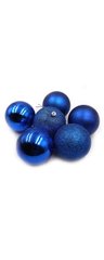 Набір ялинкових кульок "BLUE" 8см, 6шт, OPP, 1шт/етик., K2752210OO0570-B-8 - фото товару