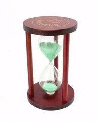 Песочные часы "Круг" стекло + тёмное дерево 15 минут Салатовый песок, K89290192O1137476269 - фото товара