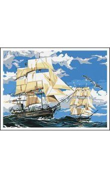 Раскраска по номерам на дереве 40*50 J.Otten "Корабли" (карт.уп краски+кисти), K2751077OO5116RAD - фото товара