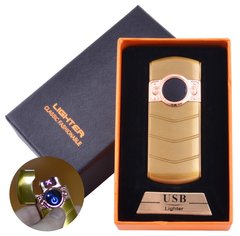 Электроимпульсная зажигалка в подарочной коробке LIGHTER (USB) №HL-123 Gold, №HL-123 Gold - фото товара