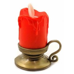 Свічка з Led підсвічуванням з рухомим полум'ям червона (9х7х5,5см), K332856A - фото товару
