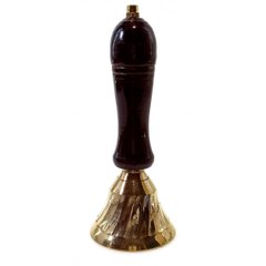 Дзвіночок бронза з дерев'яною ручкою (13х5х5 см), K325808 - фото товару