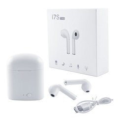Бездротові навушники i7S 5.0 з кейсом, white, SL7272 - фото товару