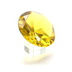 Кришталевий кристал на підставці жовтий (10 см), K325657 - фото товару
