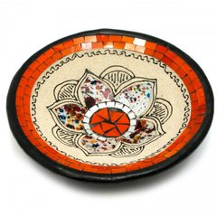 Блюдо теракотове з мозаїкою "Лотос" (d- 25 h-5 см), K329459 - фото товару