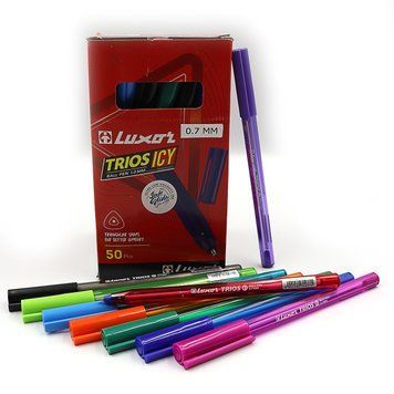 Ручка шариковая "Luxor" "Trios ICY " треуг корп. черн. 0,7мм mix, K2744081OO16200 - фото товара
