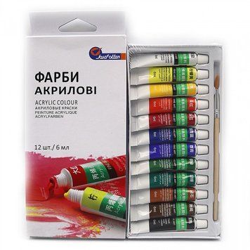 Фарби акрилові J. Otten Basics 12кол.*6мл 1шт/етик, K2734862OO1206C-1EA - фото товару