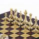 S32RED шахматы "Manopoulos", "STAUNTON", латунь, в деревянном футляре, красные, фигуры классические золото/серебро 28х28см, 3,2кг