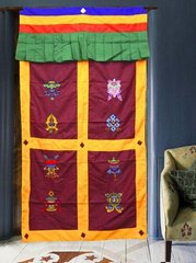 Фіранка дверна Тибетська з вишивкою №2, K89040387O1137470796 - фото товару