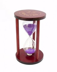 Песочные часы "Круг" стекло + тёмное дерево 15 минут Сиреневый песок, K89290192O1137476270 - фото товара