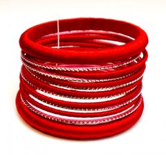 Комплект з 13 браслетів кільце в тканини Червоний, K89080326O362834506 - фото товару