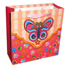 Пакет подарочный "Бабочка" Персиковый + Красный, K89040294O362833362 - фото товара