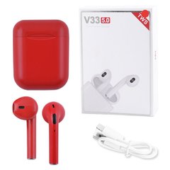 Бездротові навушники V33 5.0 з кейсом, red, SL1684 - фото товару