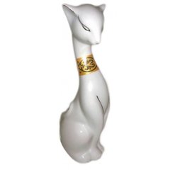 Кошка керамическая белая (23х8х6 см), K326494A - фото товару