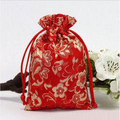 Мешочек сатиновый с орнаментом Красные цветы, K89040242O1557472562 - фото товара