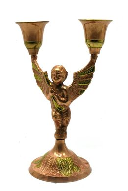 Підсвічник "Ангел" бронзовий (16х10,5х7 см)(Candle Stand Boy 2C Copper), K328254 - фото товару