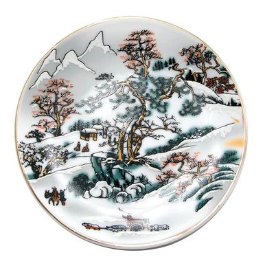 Тарелка настенная "Зимний пейзаж" (10 см)(4P97), K324424 - фото товара