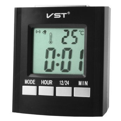 Часы электронные говорящие VST-7027С, температура, 2*AA, SL1363 - фото товара