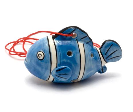 Свистулька керамічна "Риба" синя (8,5х6х4 см), K329025 - фото товару